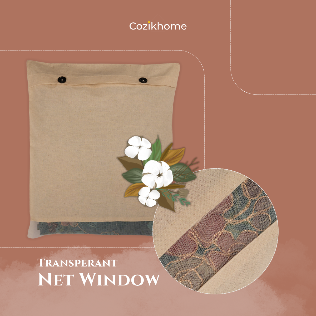 Pack of 30 Cotton Saree Covers – Button Closure with Net Window (16x14")