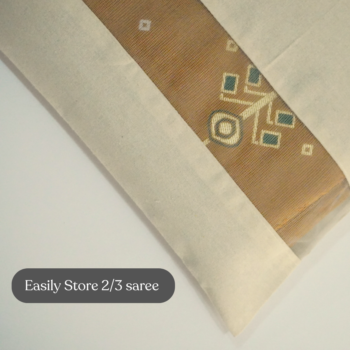 Pack of 8 Cotton Saree Cover With Zipper & Net Window (Size 16.5 X 14.5 Inch)