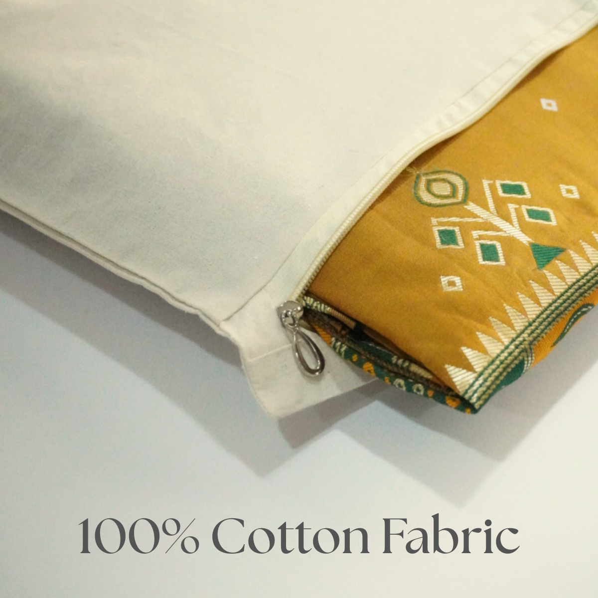 Pack of 8 Cotton Saree Cover With Zipper & Net Window (Size 16.5 X 14.5 Inch)