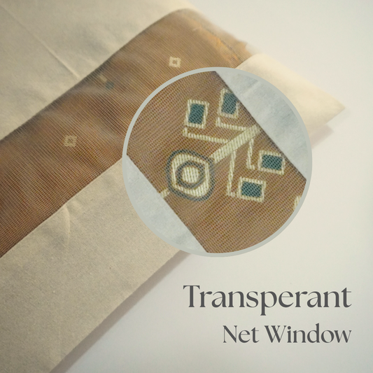 Pack of 8 Cotton Saree Cover With Zipper & Net Window (Size 16.5 X 14.5 Inch)