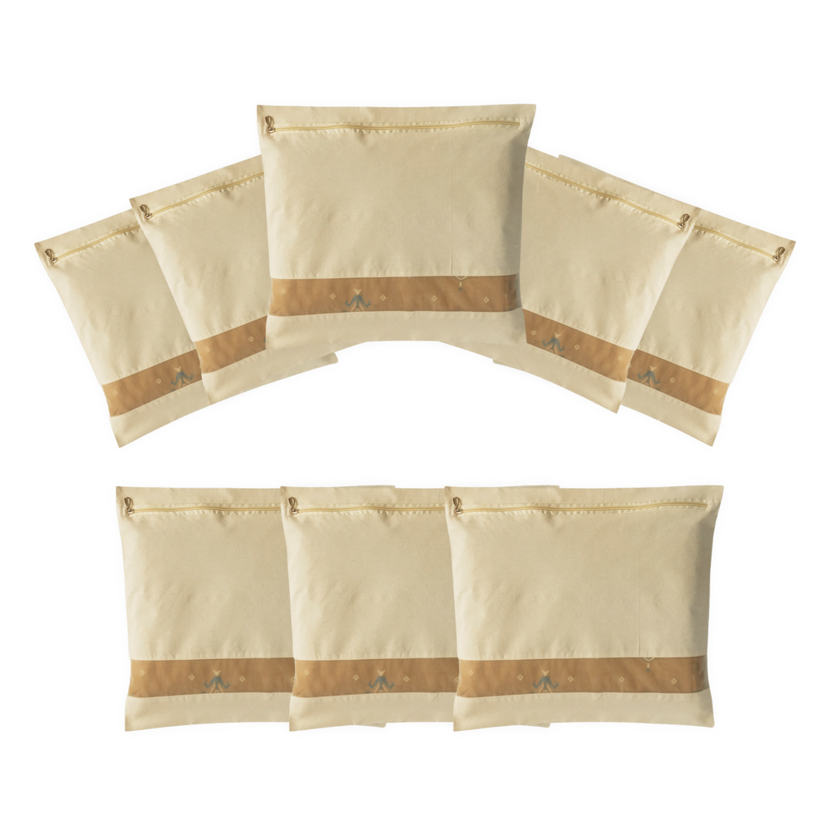 Pack of 8 Cotton Saree Cover With Zipper & Net Window (Size 16.5 X 14.5 Inch)