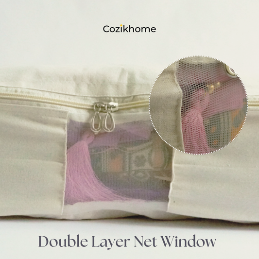 Pack of 4 Cotton Canvas Storage Bags – Off-White (18x16x4.5")