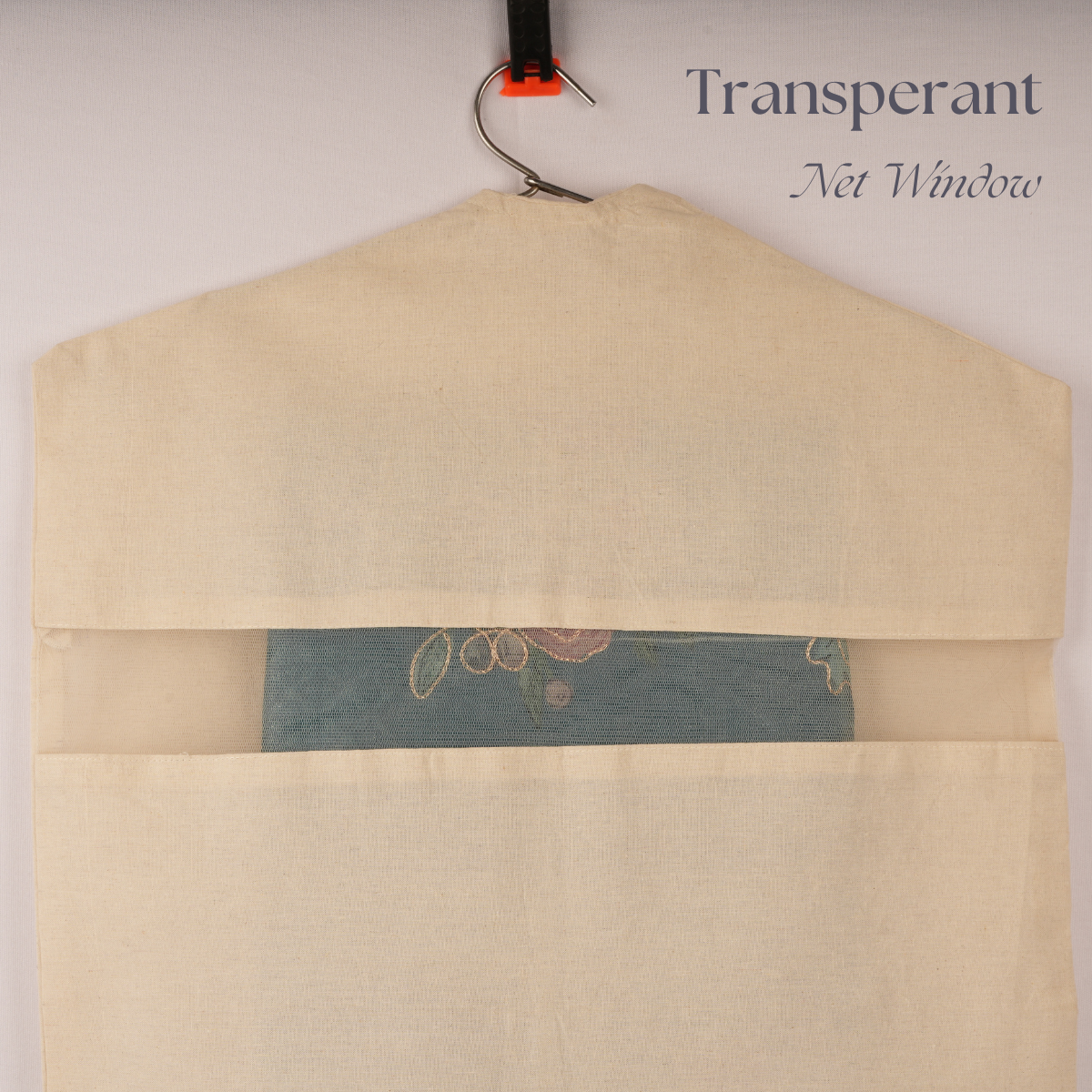 Set of 8 Hanging Cotton Saree Covers – Off-White (28x18")