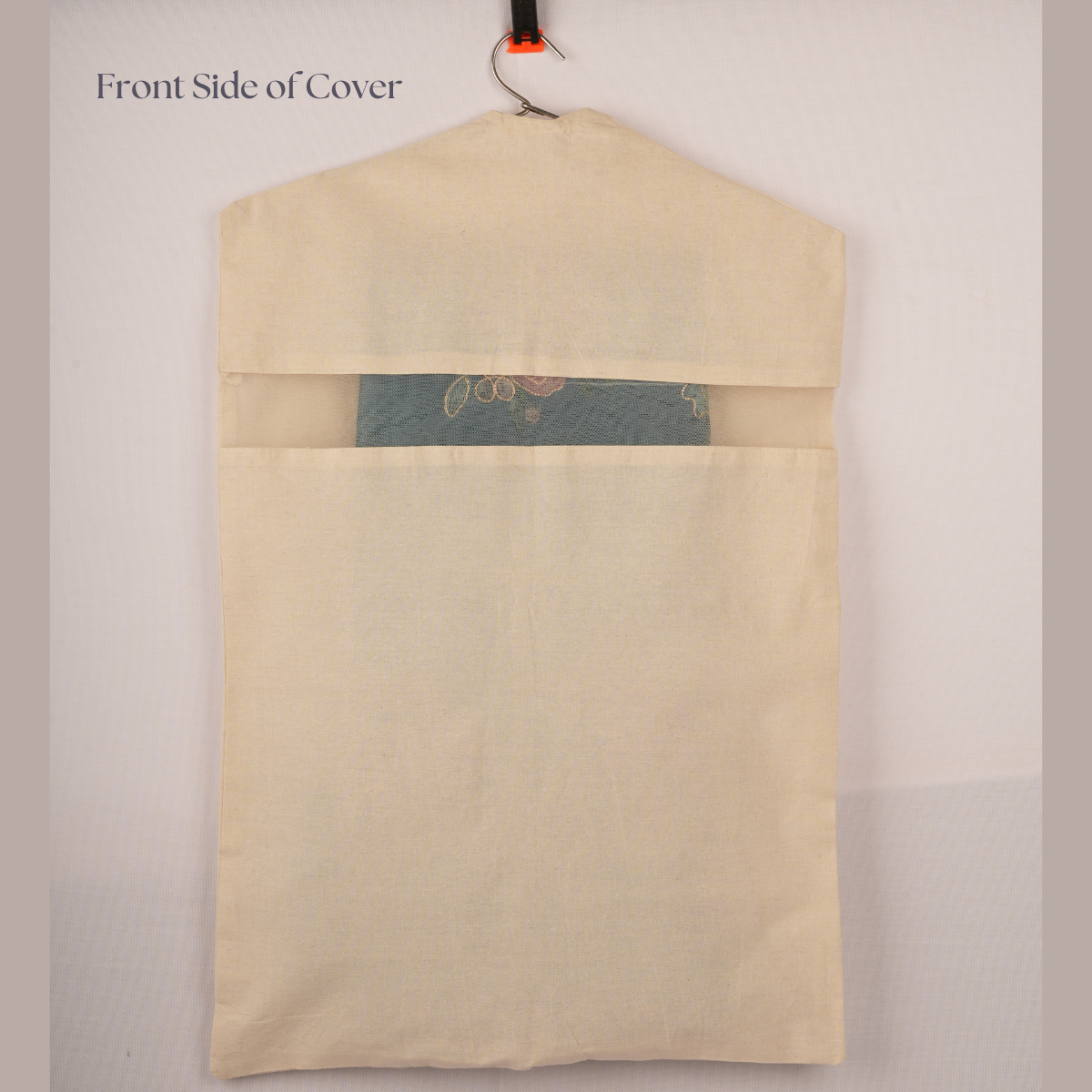 Set of 8 Hanging Cotton Saree Covers – Off-White (28x18")