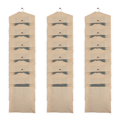 Set of 18 Hanging Cotton Saree Covers – Off-White (28x18")
