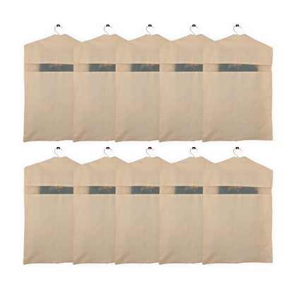 Set of 10 Hanging Cotton Saree Covers – Off-White (28x18")