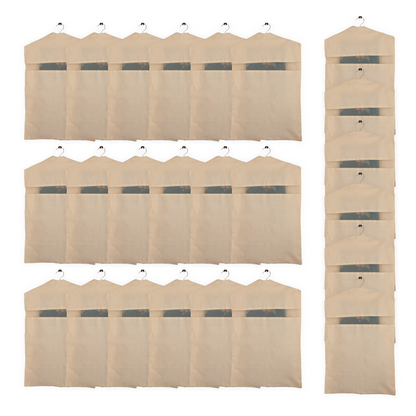 Set of 24 Hanging Cotton Saree Covers – Off-White (28x18")