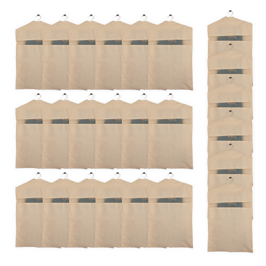 Set of 24 Hanging Cotton Saree Covers – Off-White (28x18")