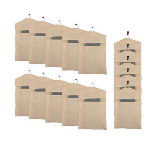 Set of 15 Hanging Cotton Saree Covers – Off-White (28x18")