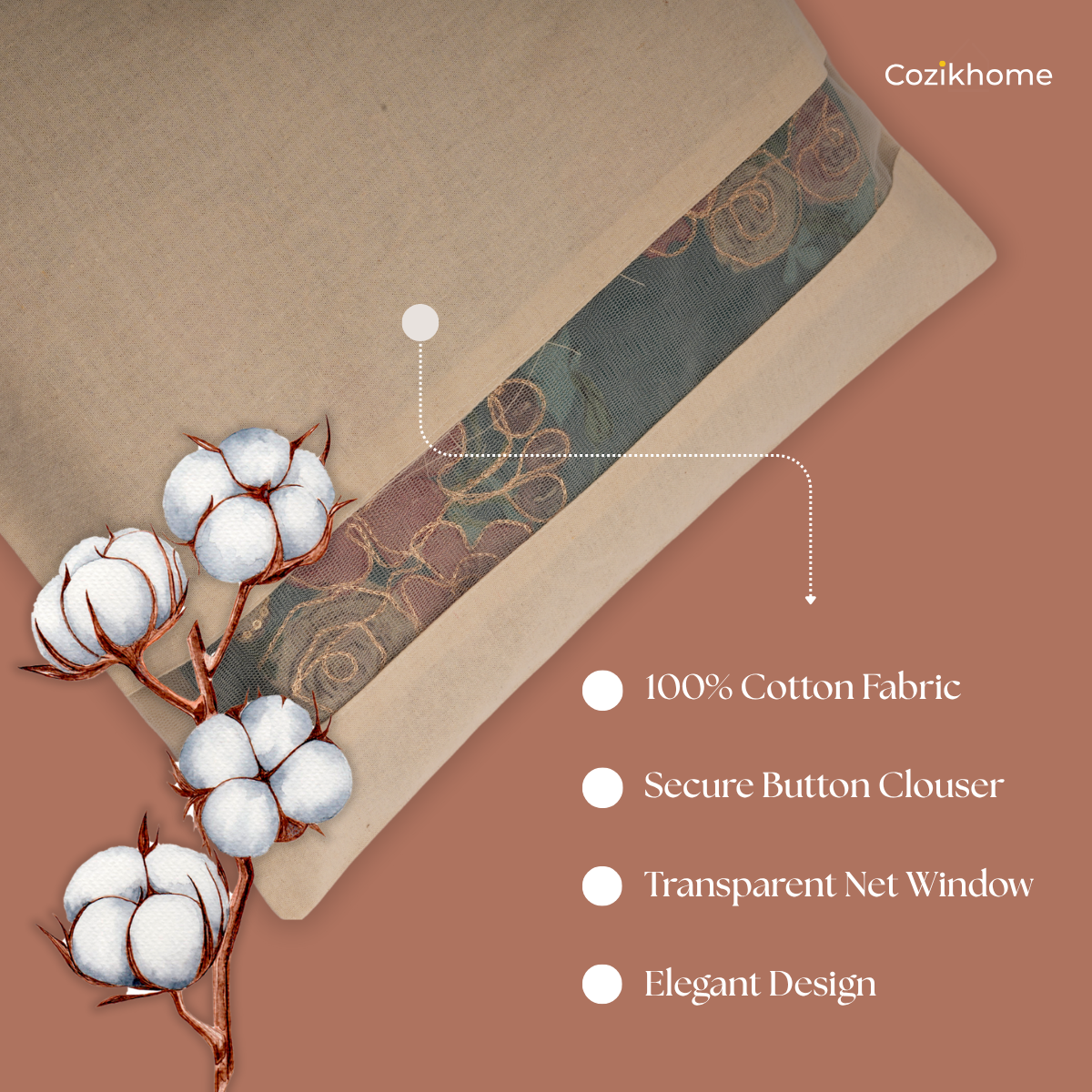 Pack of 30 Cotton Saree Covers – Button Closure with Net Window (16x14")