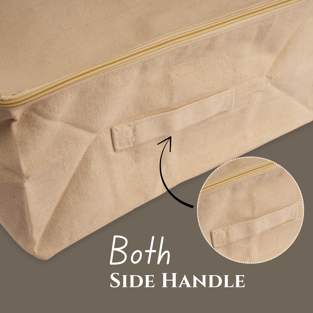 Pack of 7 Cotton Canvas Storage Bags – Off-White (17x14x7")