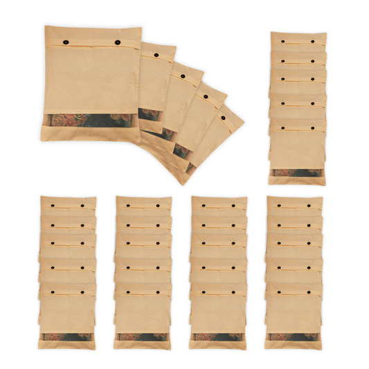 Pack of 30 Cotton Saree Covers – Button Closure with Net Window (16x14")