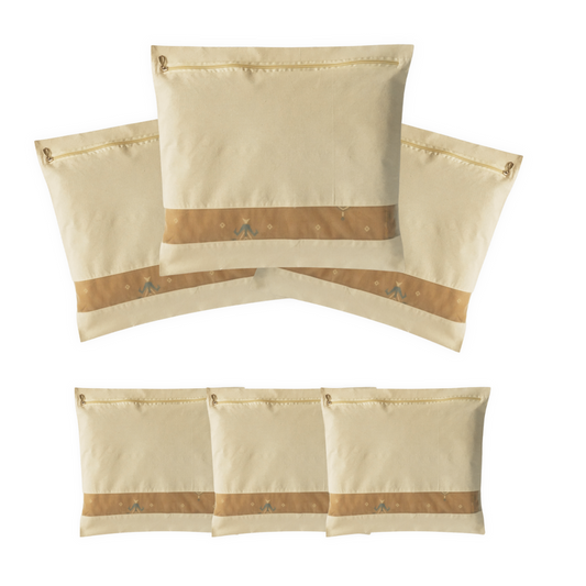 Pack of 6 Cotton Saree Cover With Zipper & Net Window (Size 16.5 X 14.5 Inch)
