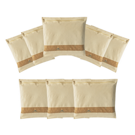 Pack of 8 Cotton Saree Cover With Zipper & Net Window (Size 16.5 X 14.5 Inch)