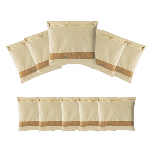 Pack of 10 Cotton Saree Cover With Zipper & Net Window (Size 16.5 X 14.5 Inch)