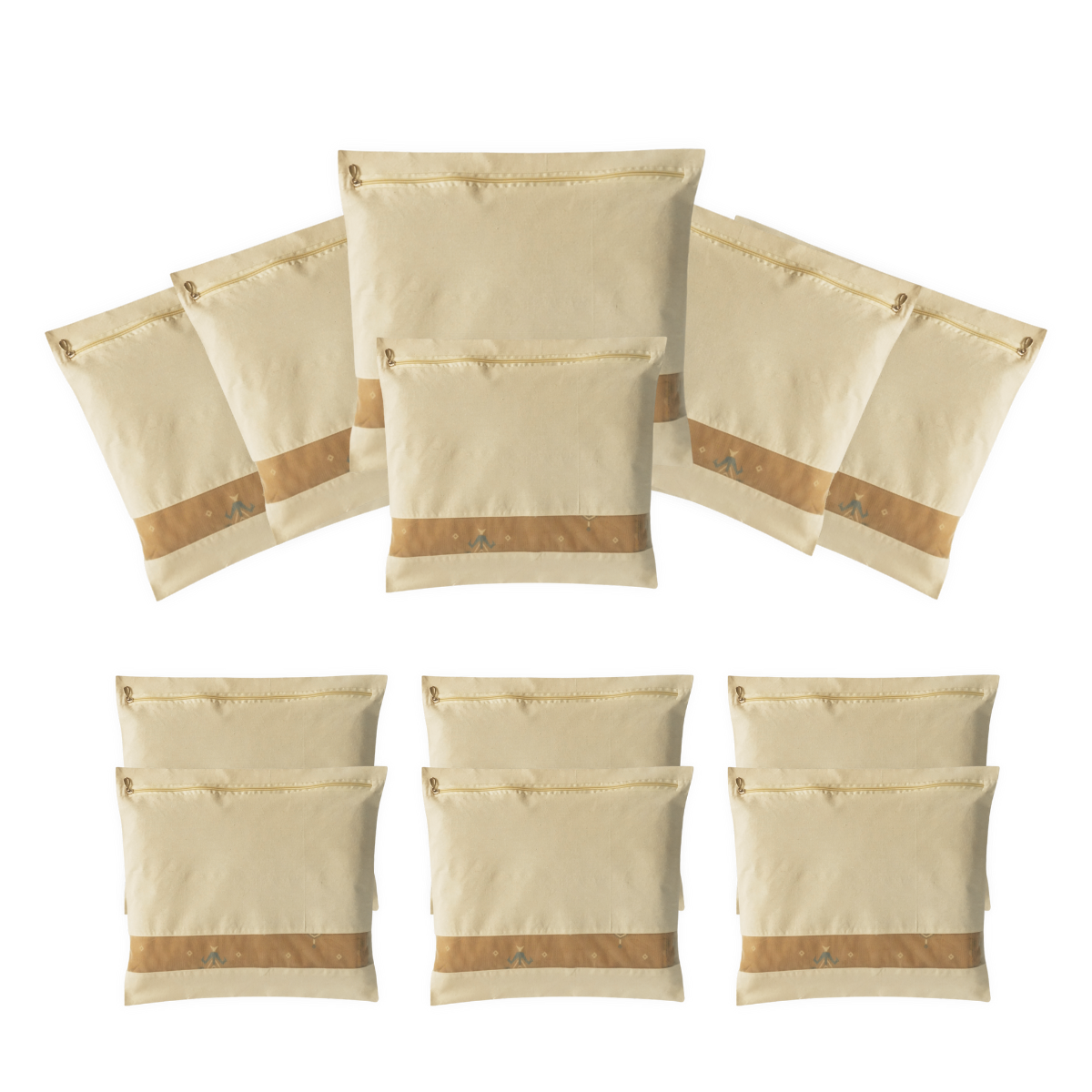 Pack of 12 Cotton Saree Cover With Zipper & Net Window (Size 16.5 X 14.5 Inch)