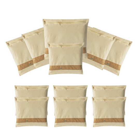 Pack of 12 Cotton Saree Cover With Zipper & Net Window (Size 16.5 X 14.5 Inch)