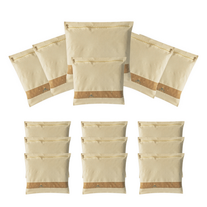 Pack of 18 Cotton Saree Cover With Zipper & Net Window (Size 16.5 X 14.5 Inch)