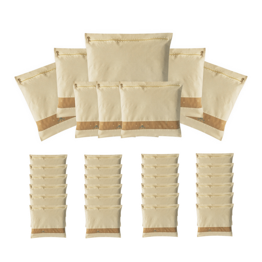 Pack of 32 Cotton Saree Covers – Zipper Closure with Net Window (14x16")