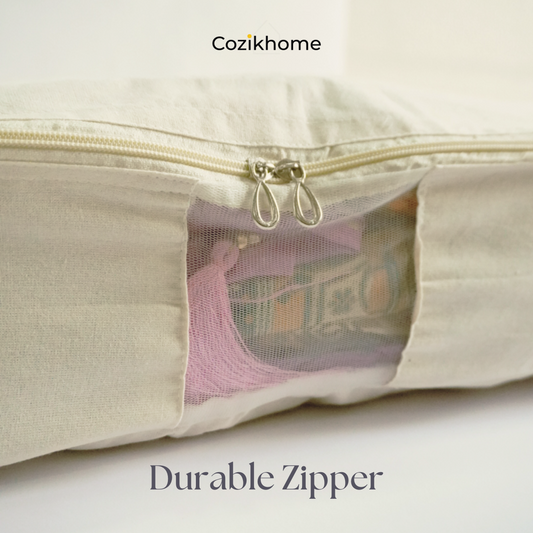 Pack of 3 Cotton Canvas Storage Bags – Off-White (18x16x4.5")
